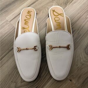 Sam Edelman White Leather Slip-On Bit Loafer Mule